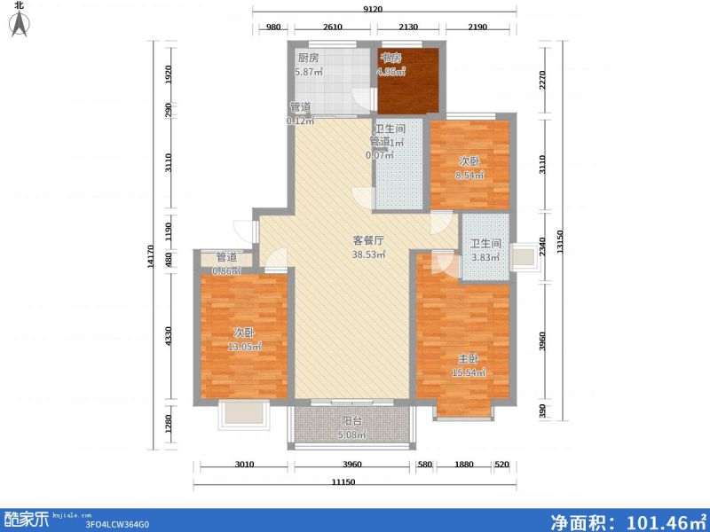 包頭裝修方案包頭紫金華府二期137㎡