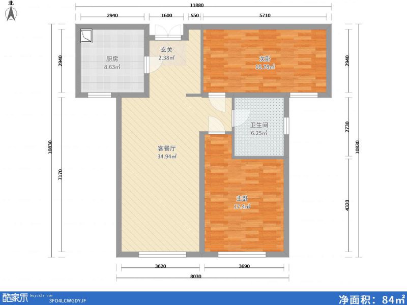 包頭裝修方案包頭總部經(jīng)濟(jì)園二期105㎡