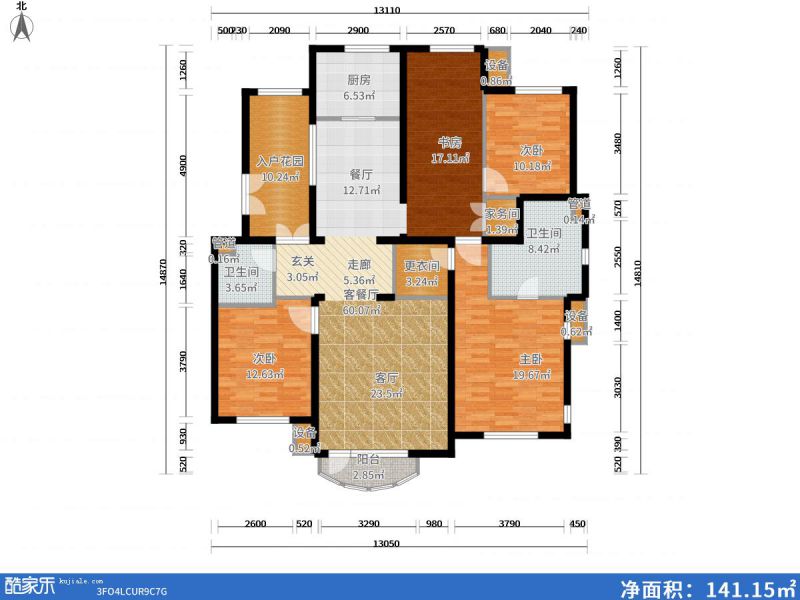 包頭裝修方案包頭加州郡府162㎡